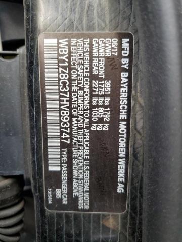 2017 BMW I3 REX - WBY1Z8C37HV893747