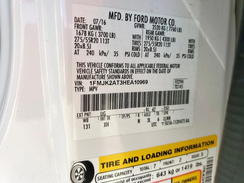 2017 FORD EXPEDITION 1FMJK2AT3HEA10969