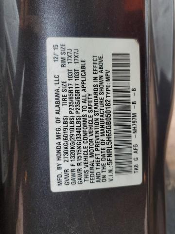 2016 HONDA ODYSSEY EXL 5FNRL5H65GB050182