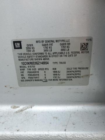 2016 CHEVROLET SILVERADO K1500 LT 1GCVKREC8GZ148894