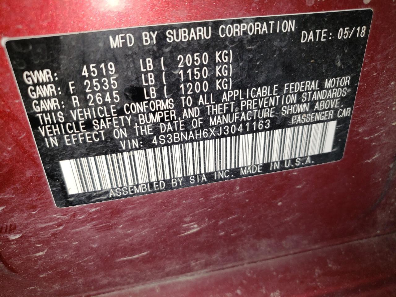 SUBARU LEGACY 2.5I PREMIUM