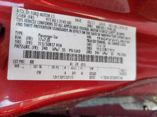 2015 FORD FOCUS SE 1FADP3F2XFL382199