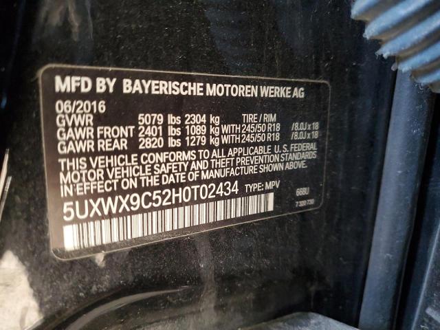 2017 BMW X3 XDRIVE2 5UXWX9C52H0T02434