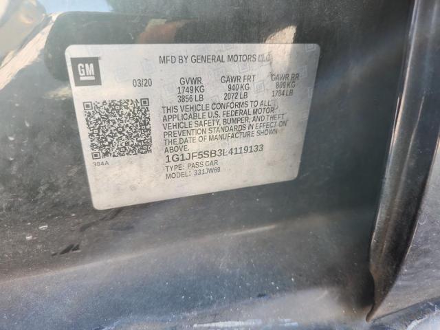 2020 CHEVROLET SONIC PREM 1G1JF5SB3L4119133