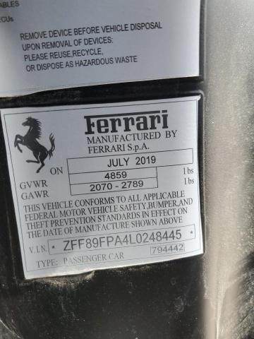 2020 FERRARI PORTOFINO ZFF89FPA4L0248445