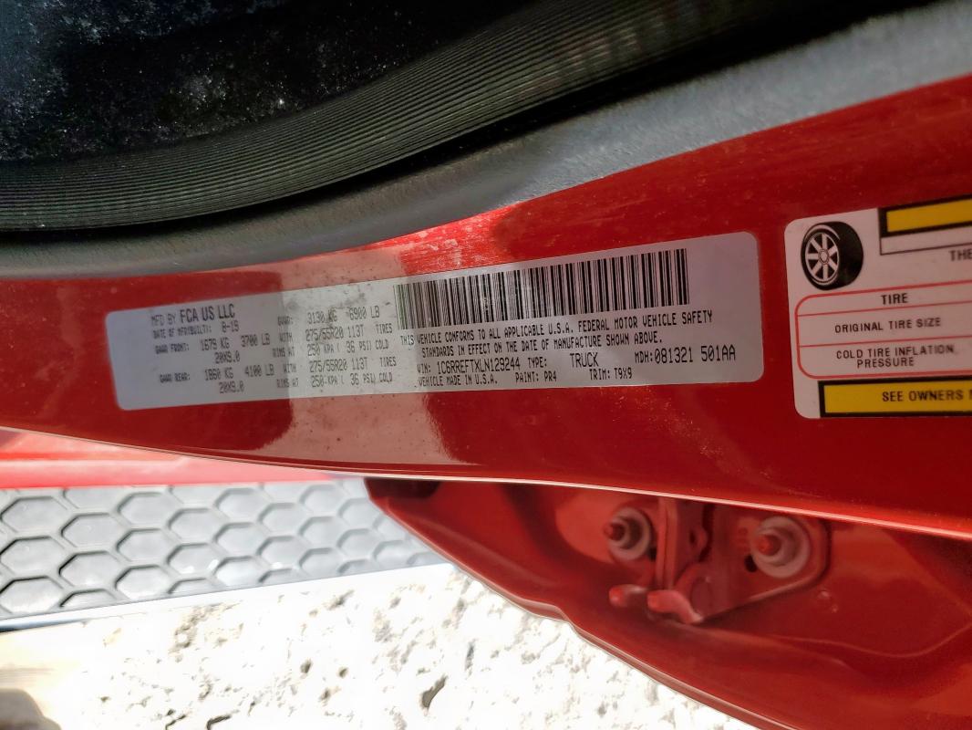 2020 RAM 1500 BIG H 1C6RREFTXLN129244