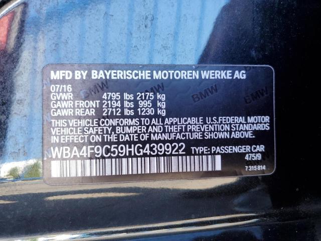 2017 BMW 430XI GRAN WBA4F9C59HG439922