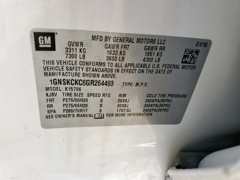 2016 CHEVROLET TAHOE K150 - 1GNSKCKC6GR264493