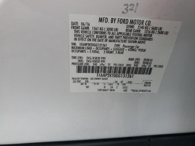 2016 FORD TAURUS SHO 1FAHP2KT0GG131261