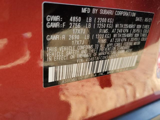 2022 SUBARU OUTBACK PR 4S4BTAFC0N3100527