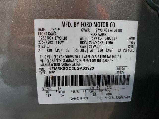 2020 FORD EXPLORER ST 1FM5K8GC3LGA03920