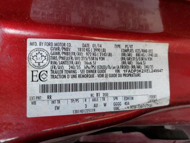 2014 FORD FOCUS SE - 1FADP3K2XEL249947