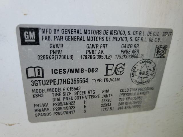 2017 GMC SIERRA K15 3GTU2PEJ7HG366664