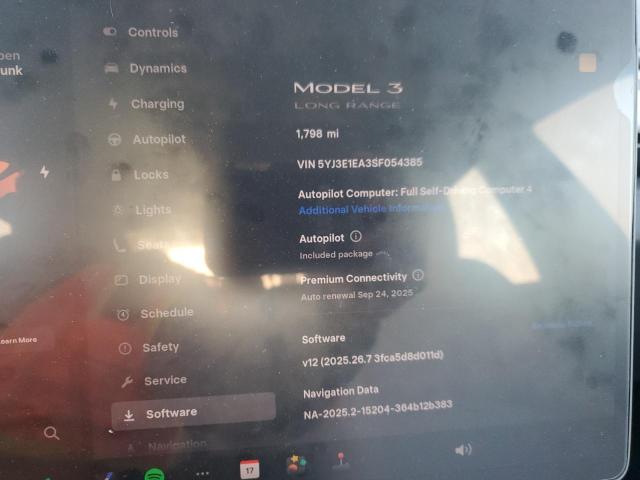 2025 TESLA MODEL 3 5YJ3E1EA3SF054385