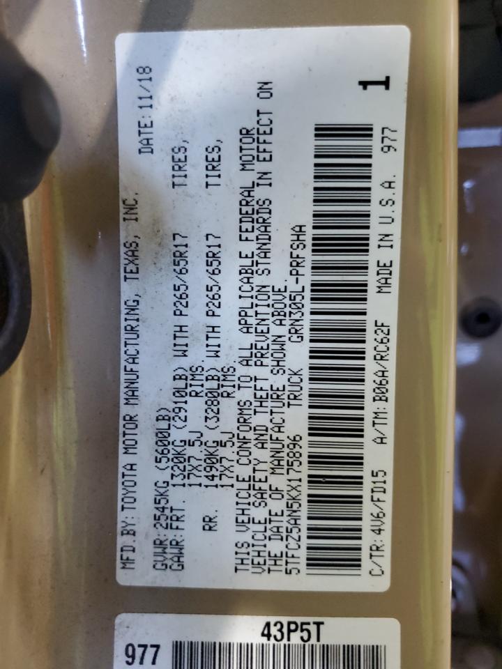 Lot #3311395324 2019 TOYOTA TACOMA DOU