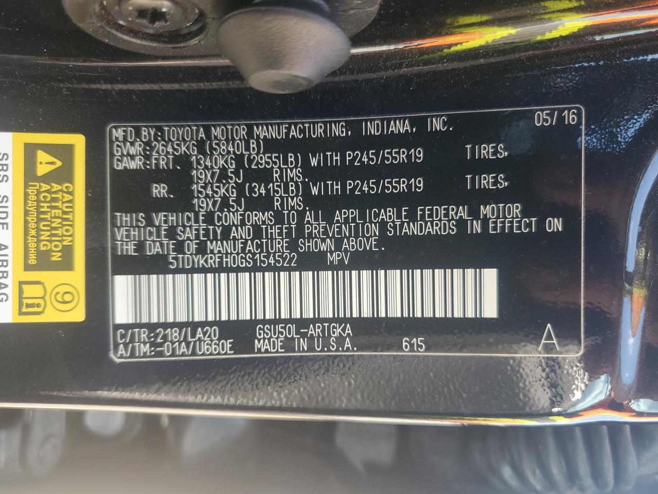 TOYOTA HIGHLANDER LIMITED