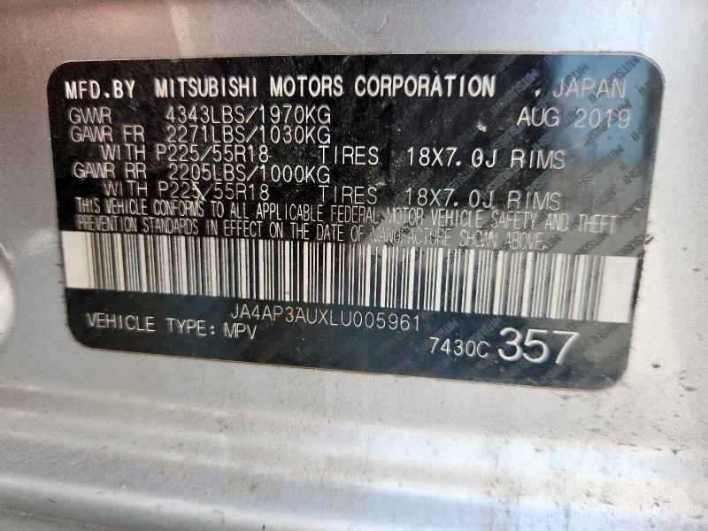 2020 MITSUBISHI OUTLANDER JA4AP3AUXLU005961
