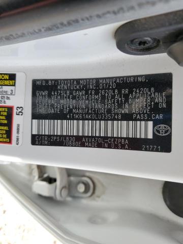 2020 TOYOTA CAMRY XSE 4T1K61AK0LU335748