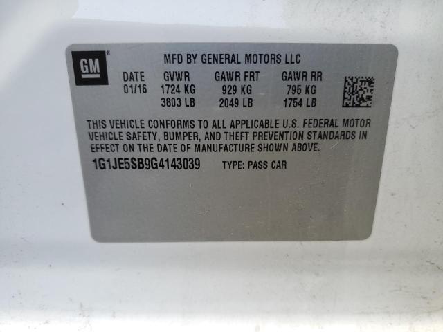 2016 CHEVROLET SONIC LTZ 1G1JE5SB9G4143039