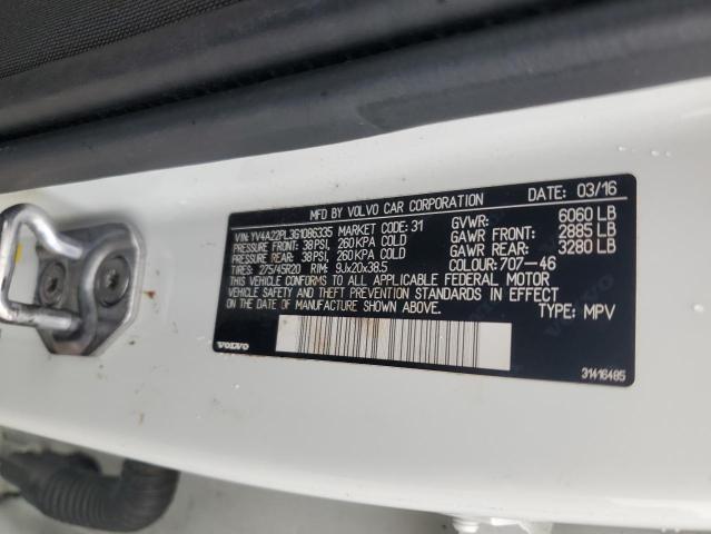 2016 VOLVO XC90 T6 YV4A22PL3G1086335