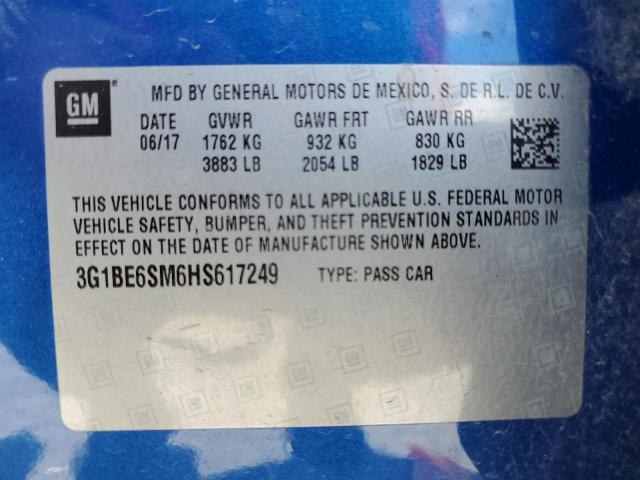 2017 CHEVROLET CRUZE LT 3G1BE6SM6HS617249