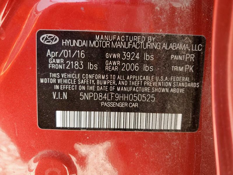 2017 HYUNDAI ELANTRA SE - 5NPD84LF9HH050525