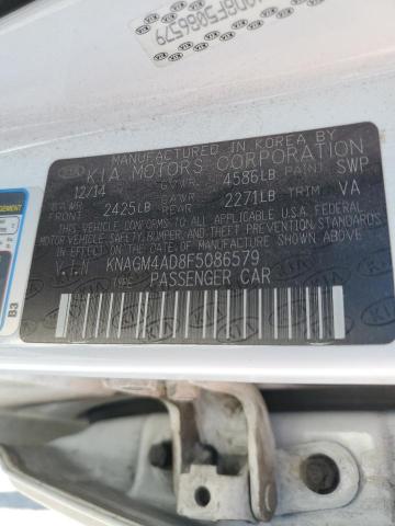 2015 KIA OPTIMA HYB KNAGM4AD8F5086579