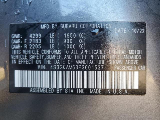 2023 SUBARU IMPREZA SP 4S3GKAM63P3601537