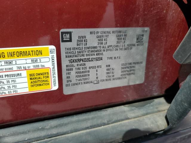 2016 GMC ACADIA SLE - 1GKKRPKD2GJ219204