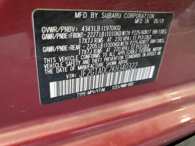 2019 SUBARU CROSSTREK JF2GTADC2KH340322