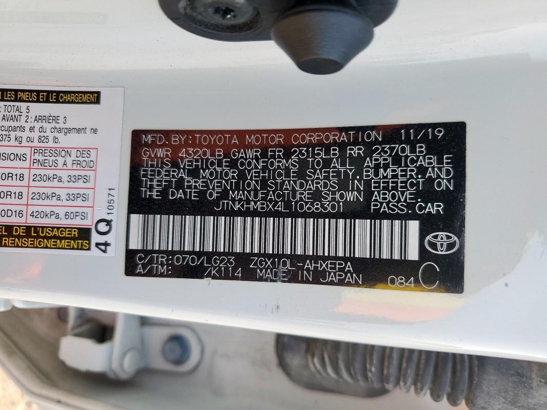 2020 TOYOTA C-HR XLE - JTNKHMBX4L1068301