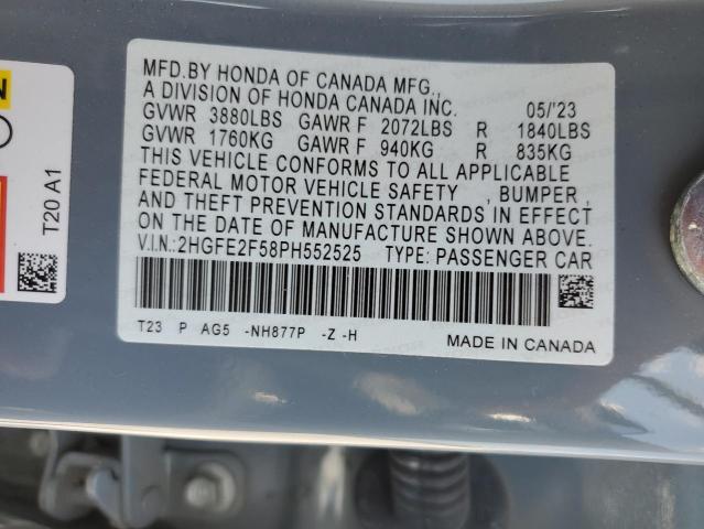 2023 HONDA CIVIC SPORT - 2HGFE2F58PH552525