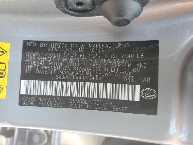 2017 LEXUS ES 350 58ABK1GG6HU041561