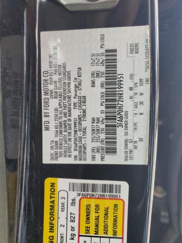 2017 FORD FUSION SE - 3FA6P0H72HR199951