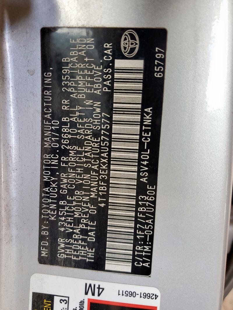 2010 TOYOTA CAMRY BASE - 4T1BF3EKXAU577577