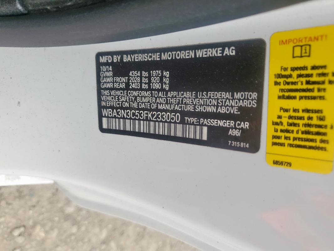 2015 BMW 428 I WBA3N3C53FK233050