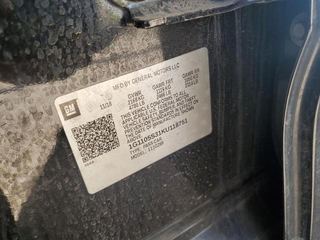 2019 CHEVROLET IMPALA PREMIER 1G1105S31KU118751
