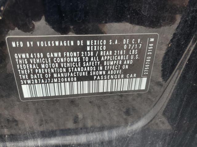 2018 VOLKSWAGEN JETTA S 3VW2B7AJ7JM206608