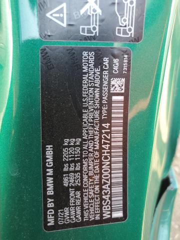 2022 BMW M4 COMPETI WBS43AZ00NCH47214