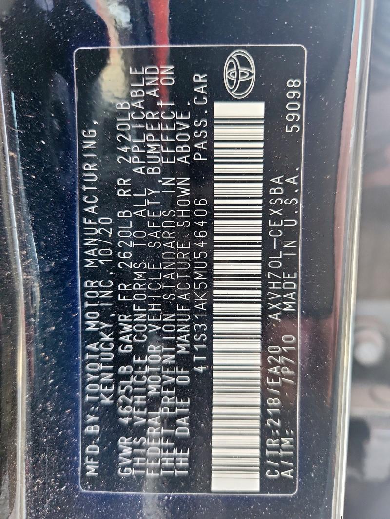 2021 TOYOTA CAMRY SE - 4T1S31AK5MU546406