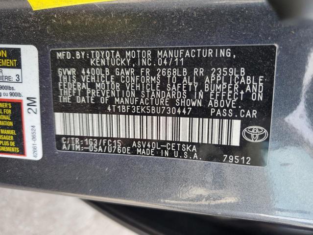 2011 TOYOTA CAMRY BASE - 4T1BF3EK5BU730447