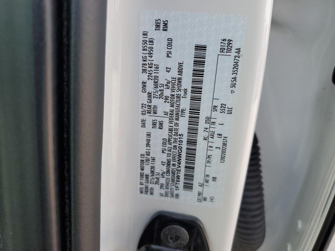 Lot #3301854996 2022 FORD F150 LIGHT