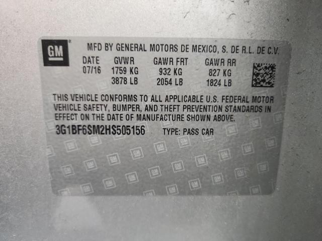 2017 CHEVROLET CRUZE PREM 3G1BF6SM2HS505156