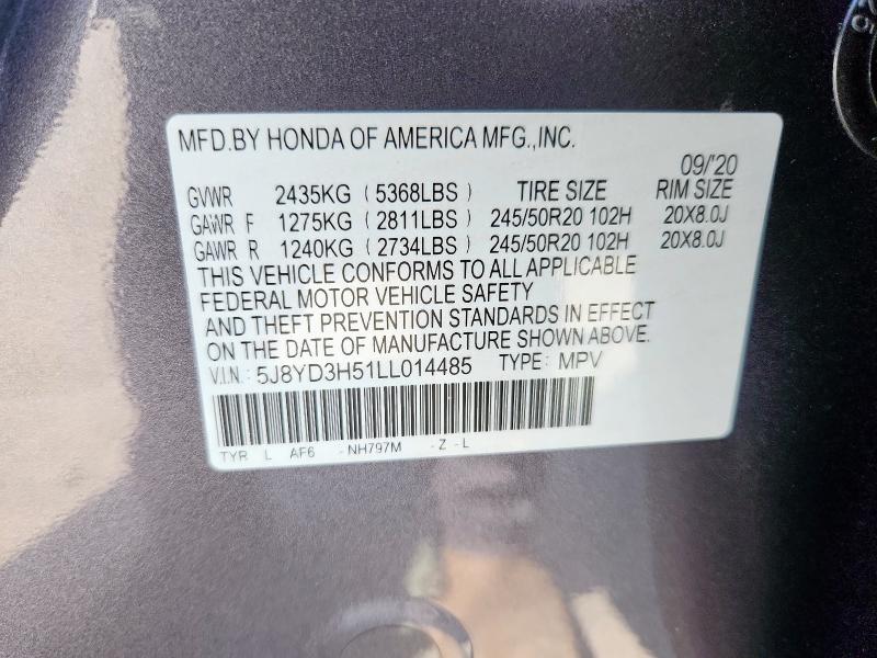 2020 ACURA MDX TECHNO #3296386679