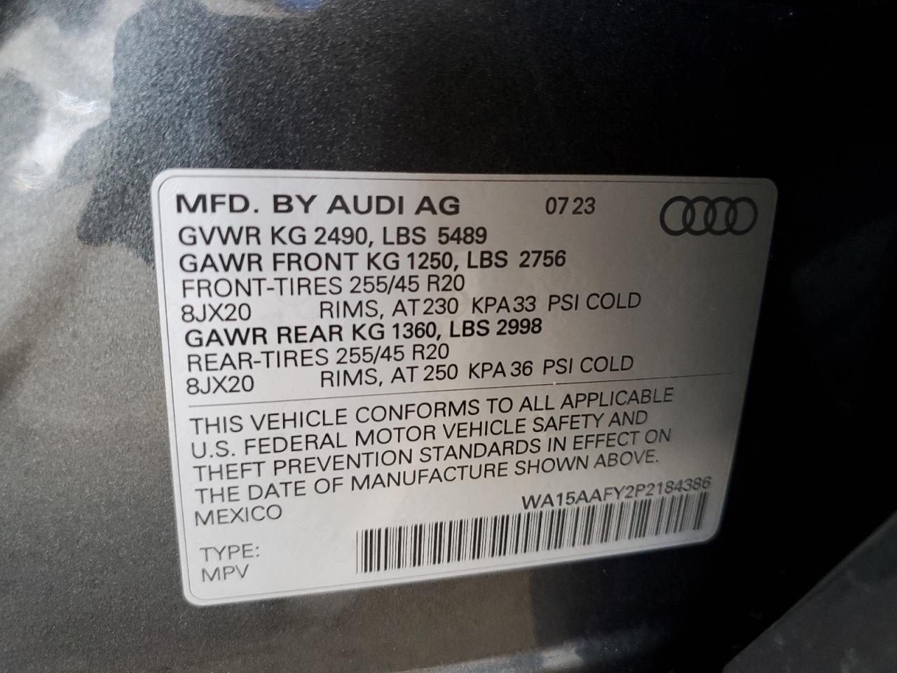 AUDI Q5 SPORTBACK PRM PLS 45