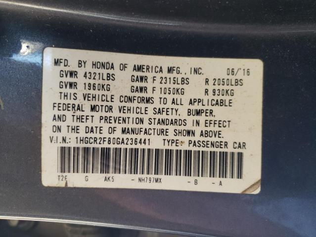 2016 HONDA ACCORD EXL 1HGCR2F80GA236441