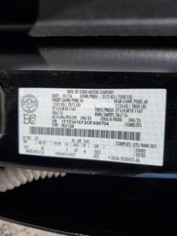 2016 FORD F150 SUPER 1FTEW1EF2GFA90704