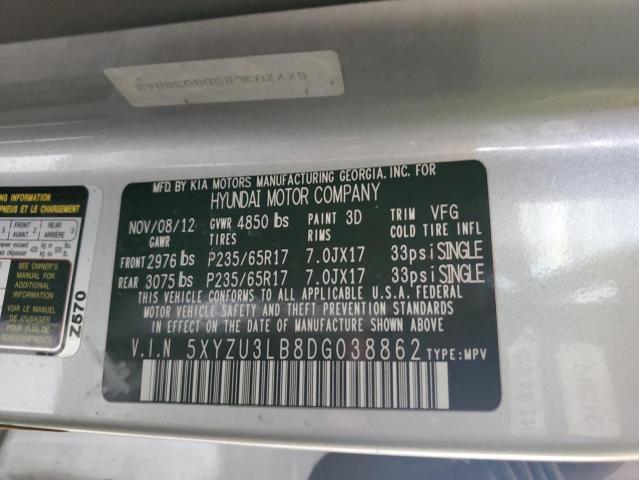 2013 HYUNDAI SANTA FE S - 5XYZU3LB8DG038862