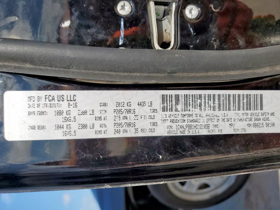 2017 JEEP PATRIOT SP 1C4NJPBB1HD121036