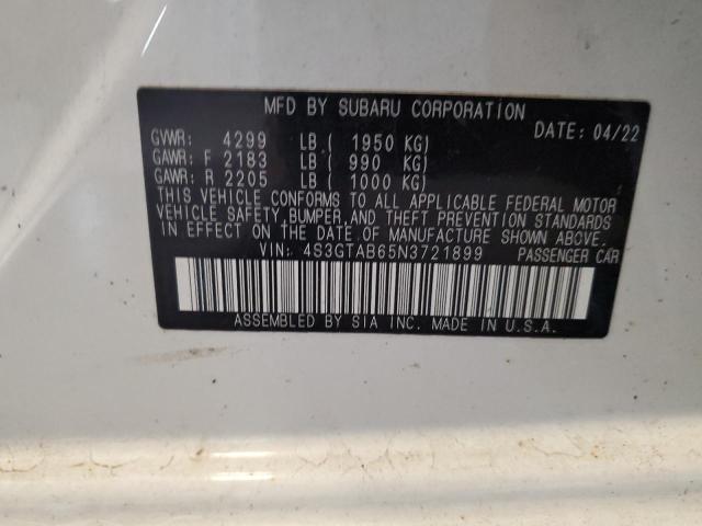 2022 SUBARU IMPREZA 4S3GTAB65N3721899